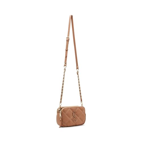 Steve Madden Womens Steve Madden Bdaisy Double Zip Crossbody, Cognac, One Size