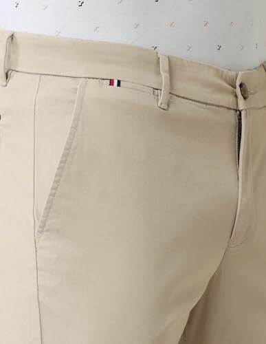 Arrow Sports Men's Beige Solid Mid Rise Cotton Button Regular Fit Flat Front Slant Pocket Trousers (ASAJTR2622_Beige_36)