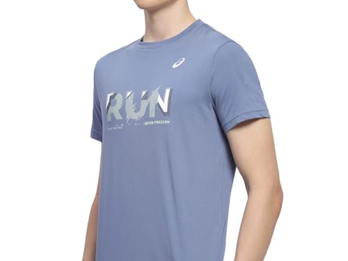 ASICS Mens Denim Blue Chest Graphic SS TOP - XL (2031E751.400)