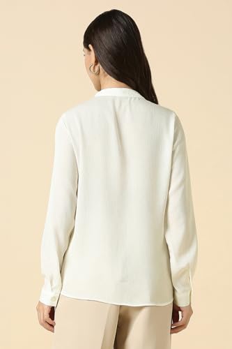 Allen Solly Women White Textured Long Sleeves Shirt