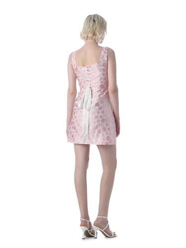 ONLY Women's Floral Print Fit and Flare Pink Dress