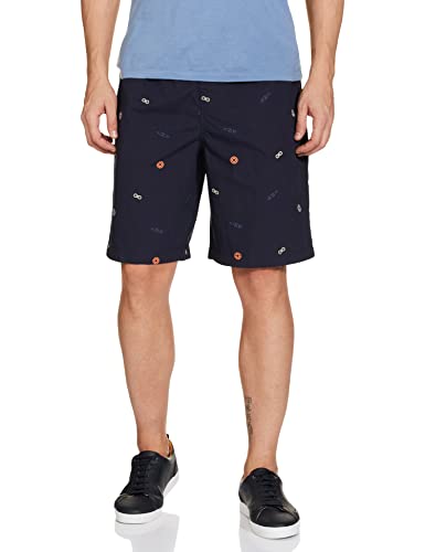 Van Heusen Men Athleisure Soft Suede Touch Lounge Shorts - 100% Combed Cotton - Allover Print, Functional Pocket_50061_ASP-18_L