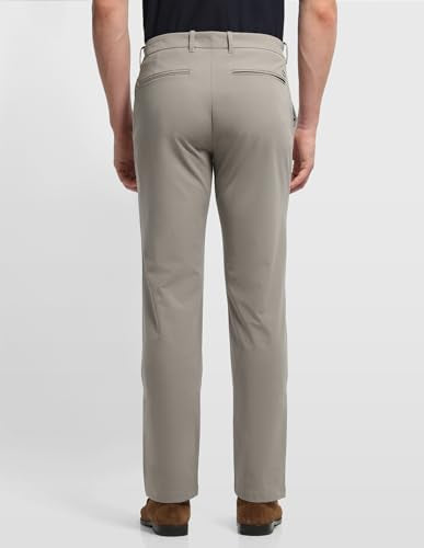 Arrow Sport Men's Hudson Tailored Fit Mid Rise Trousers (ASALTR2673_Light Khaki_36)