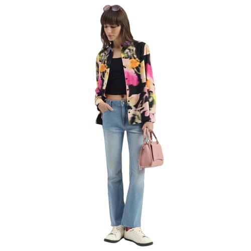 United Colors of Benetton Spread Collar Floral Print Diffused Shirt (Size: S)-25A5WVNTP215I901 Multicolour