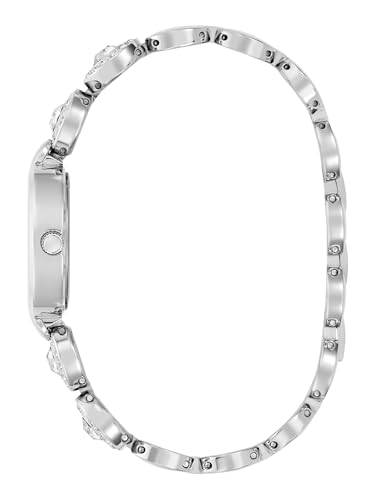 GUESS Women Round Silver-Tone Stainless Steel Analog Watch - GW0757L1