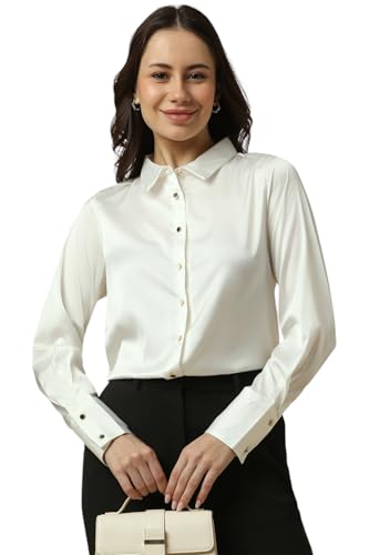 Allen Solly Women's Regular Fit Shirt (AHSFERGF825497_Beige