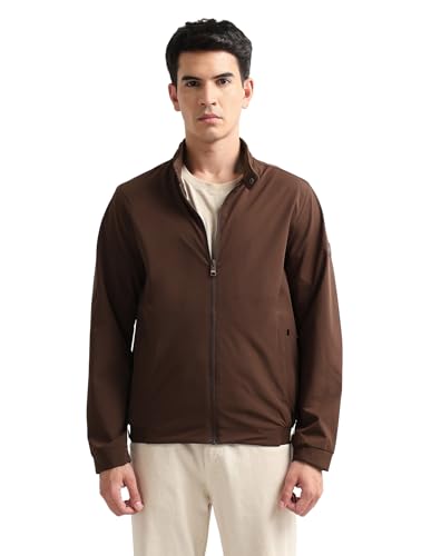 Arrow Sports Men's A-Line Coat (ASAKJK4720_Dark Brown