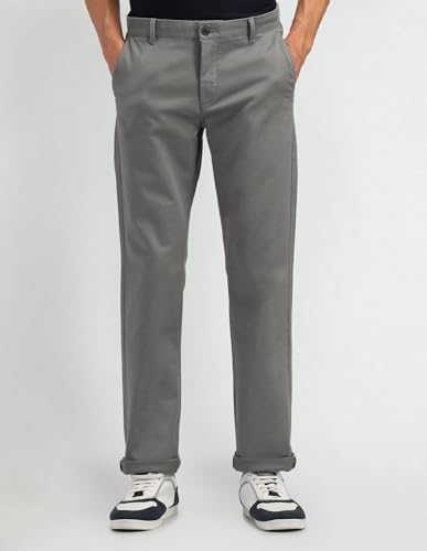 Arrow Sports Men's Regular Casual Pants (ASAITR2526_Medium Green