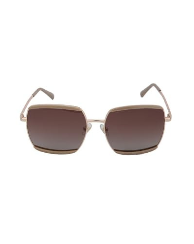 Carlton London Rose Gold and Light Brown Toned with Polarised Lens Oversized Sunglass for women