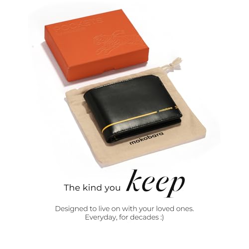 MOKOBARA Stash Bifold Wallet Leather Original RFID Blocking Purse Black