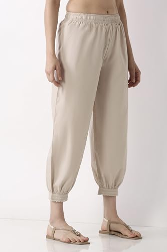 Biba Women Light Beige Cotton Salwar Pants_5XL