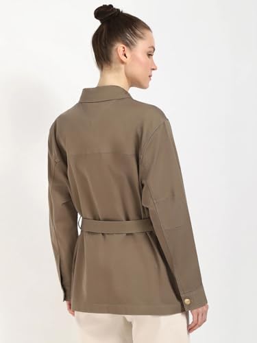 Tommy Hilfiger Women's A-Line Coat (F25HWOT006_Tundra Brown