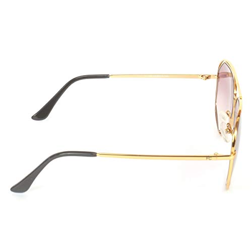 FCUK Mirrored Aviator Unisex Sunglasses - (FC 7386 C2 S|56|Gold Color Lens)