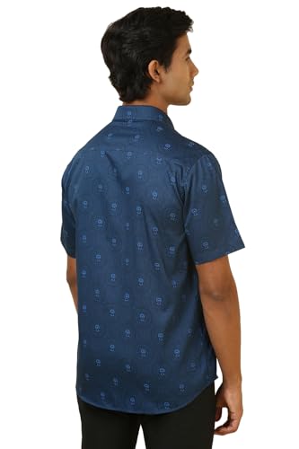 Allen Solly Men Blue Print Half Sleeves Casual Shirt