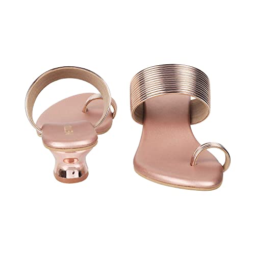 Metro Women's Rose Gold Fashion Kitten Heel Slip-on Sandals UK/7 EU/40 (32-238)
