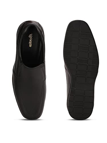 Bata Mens New Dune Slipon Black Leather Formal Shoes