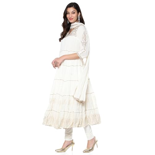 BIBA Women's Cotton Kurta Sets (SKDUTSV10169AW24OWHT_White