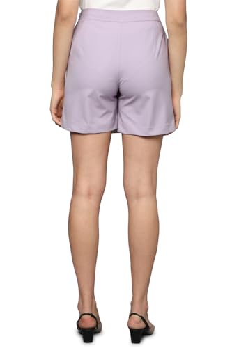 Women Purple Solid Regular Fit Shorts