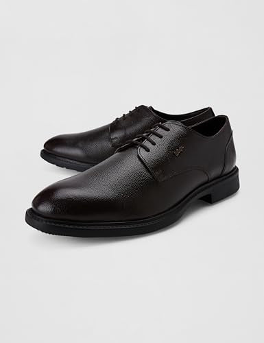 Lee Cooper LC8586E Men's Leather Derby Formal Shoes | Lightweight, Comfortable & Stylish Lace-Ups for Office, Business_LC8586EBORDO_40EU / 6UK Bordo