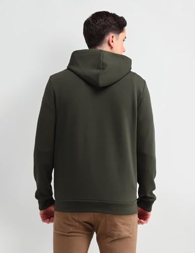 U.S. Polo Assn. Denim Co. Men's Green Solid Hooded Long Sleeve Casual Polyester Regular Fit Quilted Jacket (UDJCK1408_Green_S)