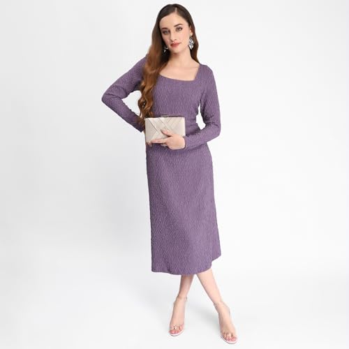 Madame Shimmery Purple Midi Dress