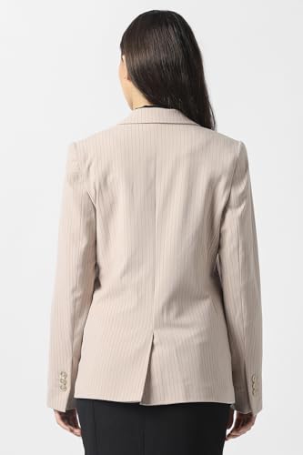 Women Beige Stripe Blazer