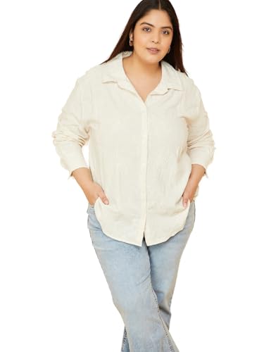 Max Women Embroidered Shirt (Beige_6XL)