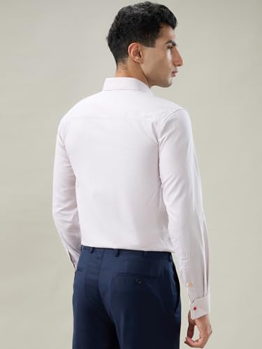 Raymond Orange Structure Pattern Men Long Sleeve Casual Shirt