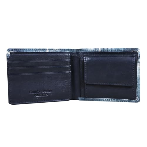 Calfnero Men's Genuine Leather Bifold Wallet-Multiple Card Slots ID Window with Coin Pocket- Leather Wallet (4313)