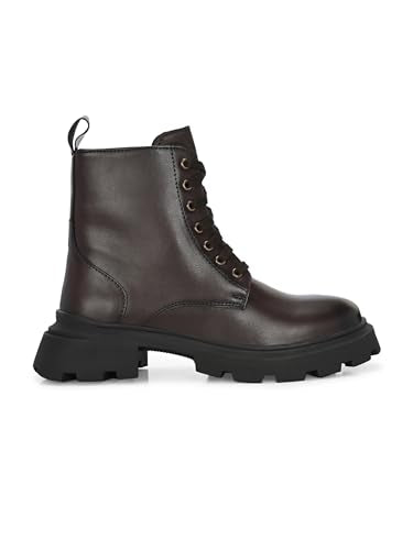 Delize Brown Lightweight Women derby ankle boots with track outsole 67304-37