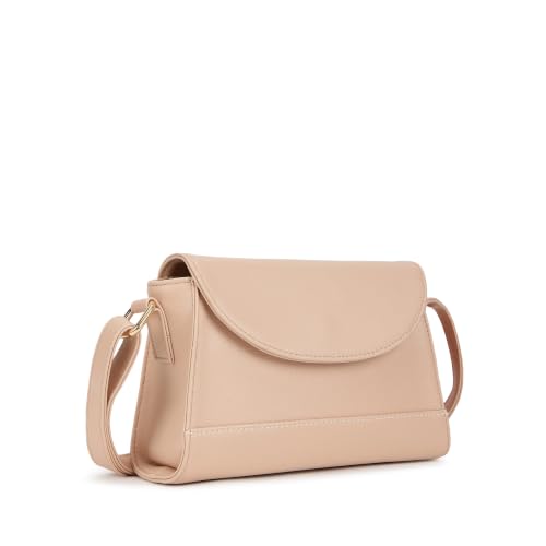 Fastrack Blush Sling Bag for Women | Pink Pebbled Faux Leather Crossbody Sling Bag | Spacious Main Compartment with Organiser Pockets | Magnetic Flap & Zip Closure | Adjustable Buckle Sling Strap