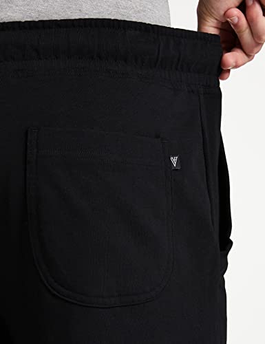 Van Heusen Athleisure Men Knit Shorts - Cotton Rich - Smart Tech, Easy Stain Release, Anti Stat, Ultra Soft, Moisture Wicking_50001_Black_M