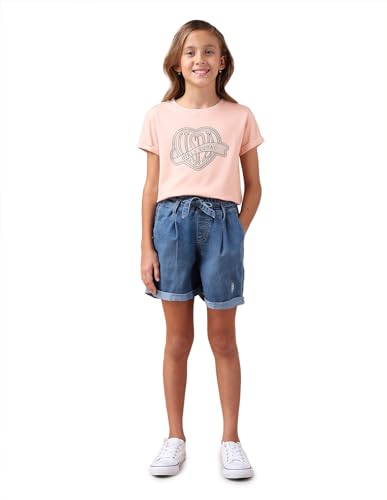 U.S. POLO ASSN. Girl's Relaxed Fit T-Shirt (UGSS25TSH227 Pink