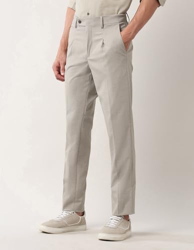 Arrow Newyork Men's Textured Dobby Autoflex Trousers Light Brown