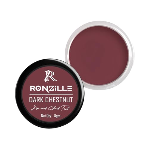 Ronzille 3-in-1Lip & Cheek Tint for Women | Lip Tint -Dusky Rose | Long Lasting, Vegan with Vitamin E Oil (DARK CHESTNUT)