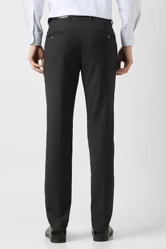 Men Black Textured Trousers