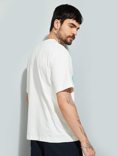 Max URB_N Men Demon Slayer Oversized T-Shirt(Off White_XL)
