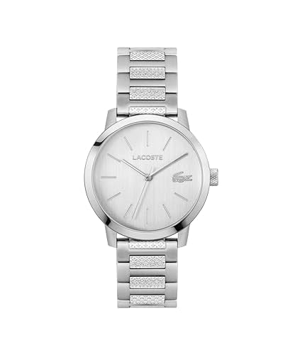 Lacoste.12.12 Metropole Men's 3H Quartz Watch, Stainless Steel Bracelet - Classic, Stylish Timepice - Gift for Him, Silver