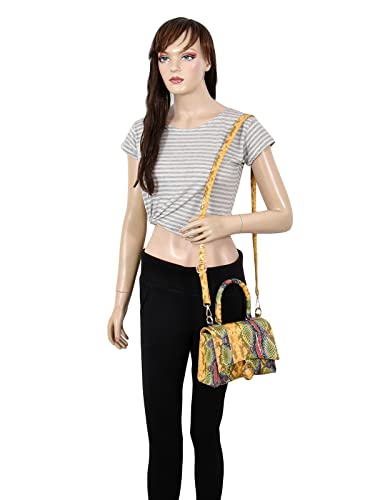 Sakwoods Women Pu Croco Finish Sling Bag (Multicolor)
