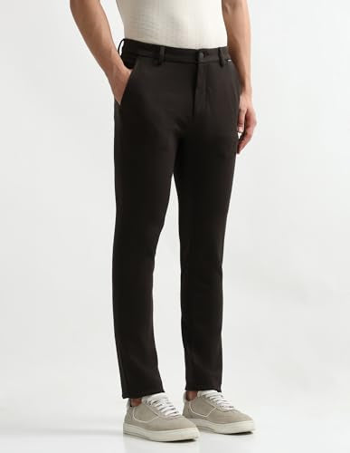 Arrow Sports Men's Slim Casual Pants (ASAKTR2626_Olive