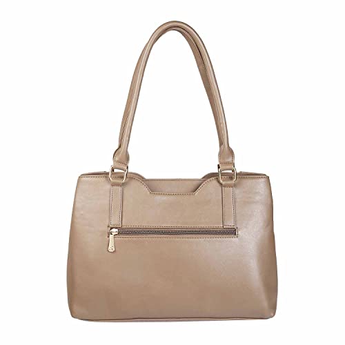 Mochi Brown Faux Leather Premium Zipper Casual Shoulder Bag For Women (66-7241)