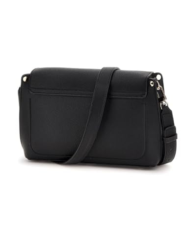 GUESS Black Textured Meridian Flap Crossbody