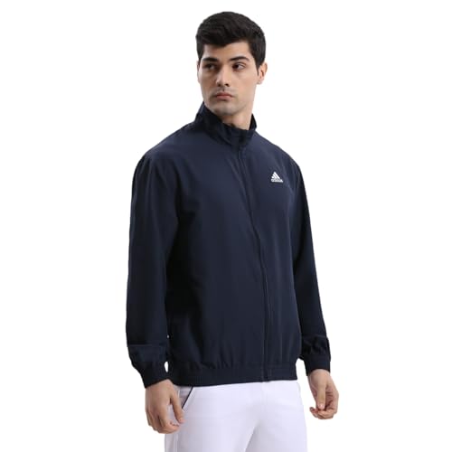 Adidas Men's Corp Wv Ttop Sports Jacket - Navy Durable, Lightweight, Breathable Sportswear Track Jacket for Gym, Running, Fitness, Casual Activewear for All-Season