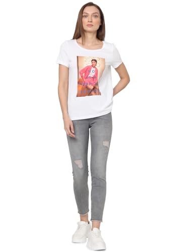 VERO MODA Women's Regular Fit T-Shirt (White)