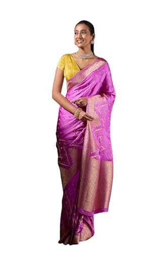 Taneira Women Purple Woven Viscose Saree with Unstitched Blouse Piece (SAPP01AB0915-Purple)