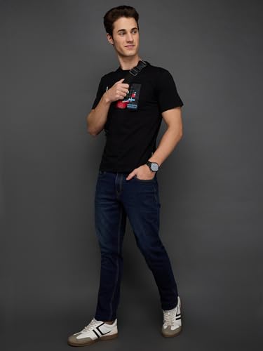 Giordano Men Dark Blue Regular Fit Mid-Rise Stretchable Jeans