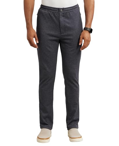 Jockey IM06 Men's Super Combed Cotton Rich Elastane Stretch Slim Fit Solid All Day Pants with Pockets_Navy L