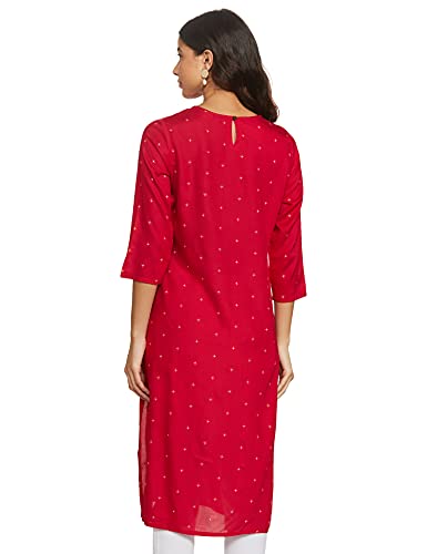 Max Women Rayon Straight Fit Printed Straight Kurta (Daamsp20Cr21Fuchsia)_L