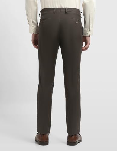 Arrow Men's Hudson Regular Fit Dobby Trousers (ARALTR2085_Dark Brown_38)