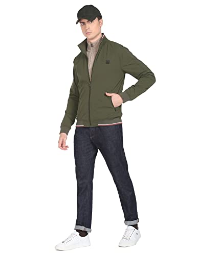 Arrow Men's Polyester Regular Jacket (ASAEJK4784_Olive_M)